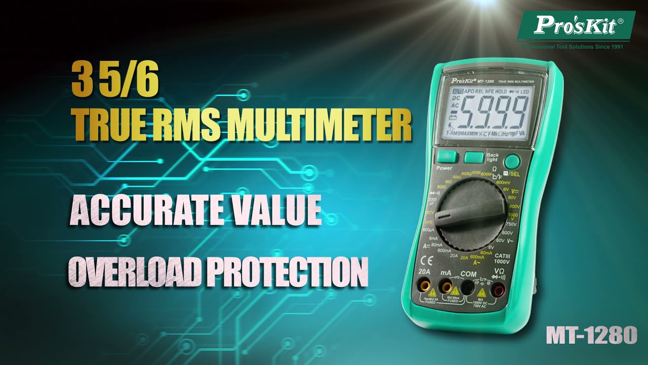 Pro'sKit MT-1280 3 5/6 Digital TRUE RMS Multimeter