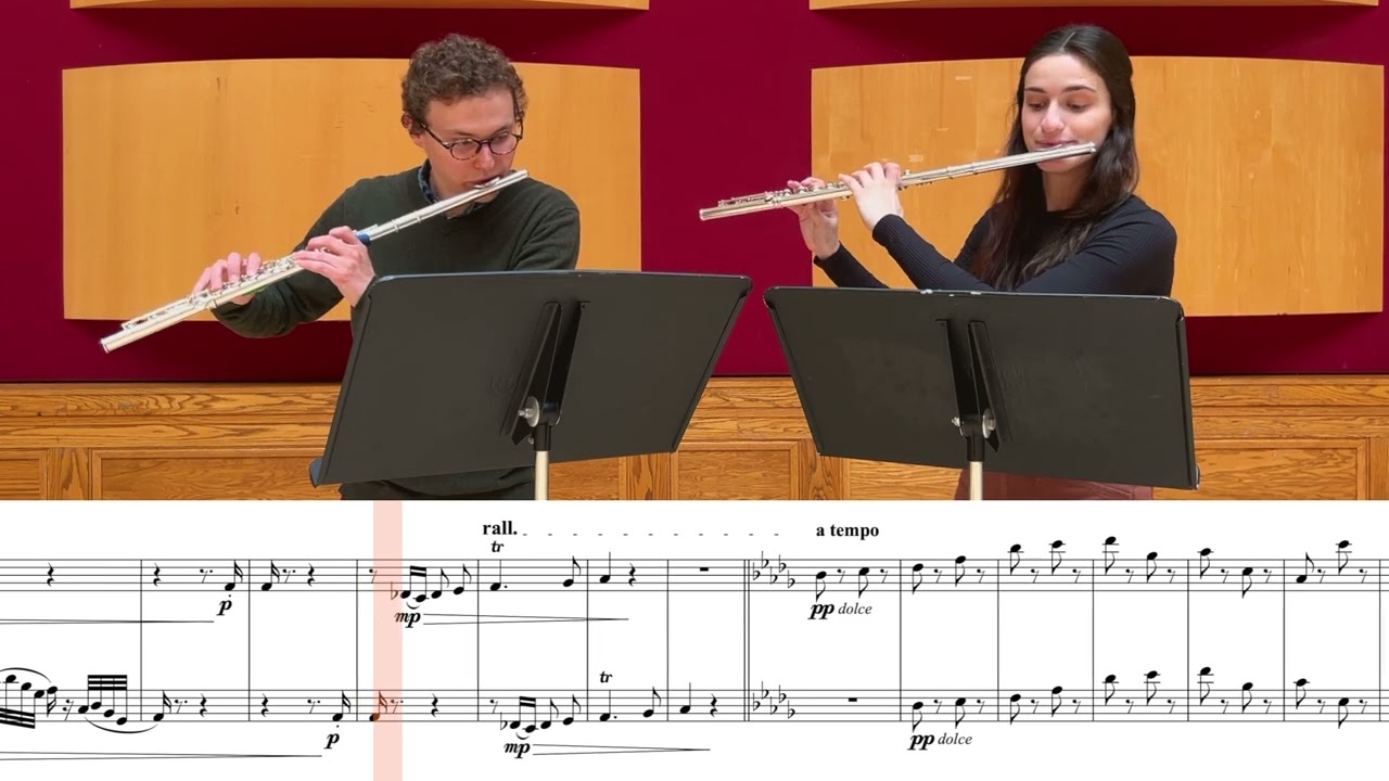 Peter Compo: Five Canonic Duets - No. 4 𝐴𝑛𝑑𝑎𝑛𝑡𝑒 𝑐𝑎𝑛𝑡𝑎𝑏𝑖𝑙𝑒 (score video)