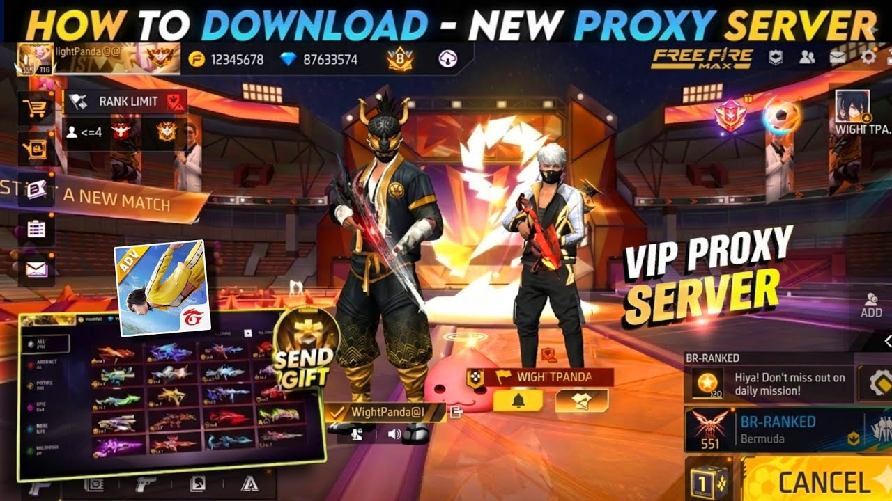 HOW TO DOWNLOAD PROXY SERVER IN FREE FIRE, HOW TO USE PROXY SERVER IN FREE FIRE, VIP PROXY SERVER