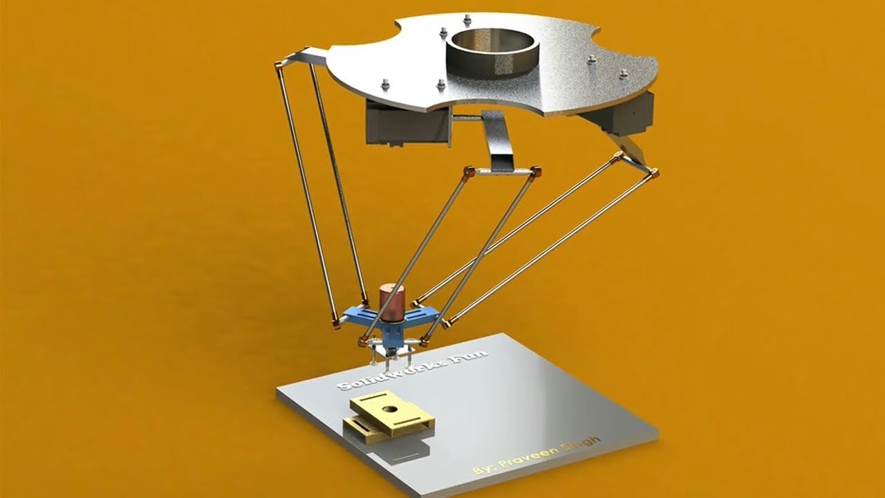 V 1.2 Pick and Place Delta Robot/Parallel Robot Motion Study in Solidworks | Event based Motion