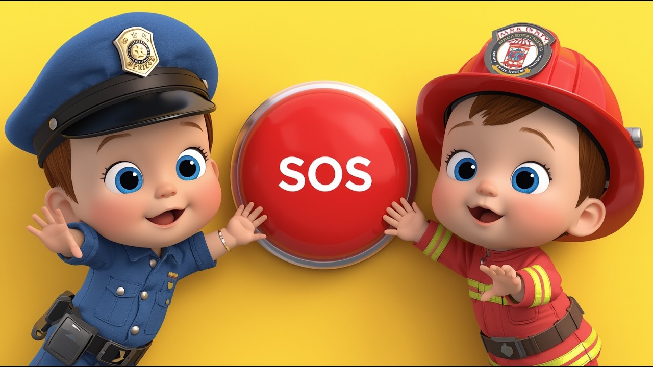 Emergency SOS Button! 🚨 Police Officer & Firefighter Save the Day | Kids Cartoon Adventure
