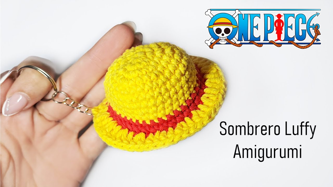 Sombrero de Luffy en Amigurumi 🏴‍☠️ | Llavero fácil y rápido a crochet/ sombrero luffy paso a paso