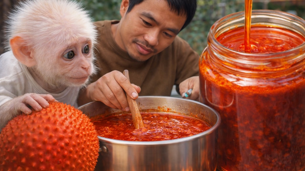 How Gac Fruit Is Traditionally Turned into Golden Gac Oil in Baby Monkey Baba’s Countryside Kitchen