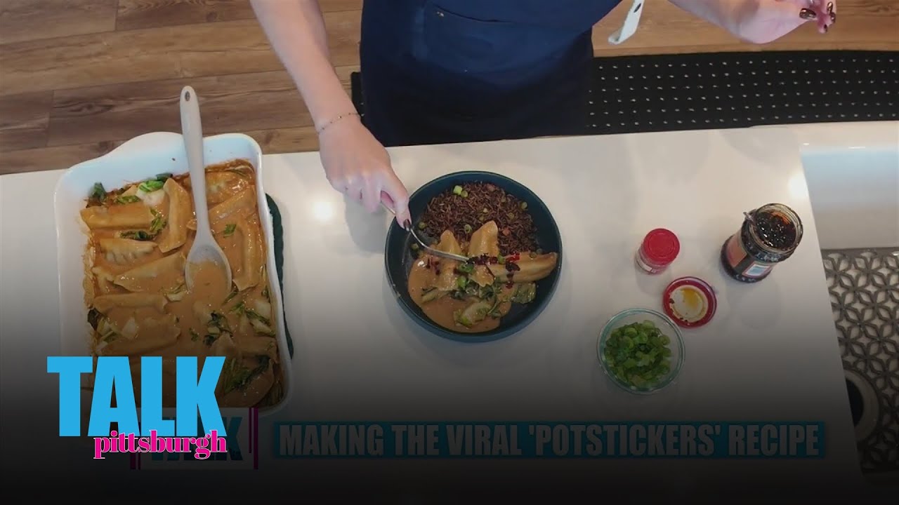Making the viral potstickers recipe