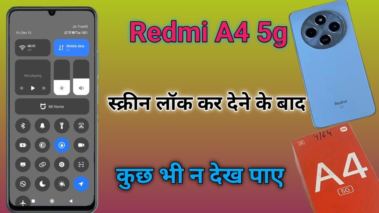 Redmi a4 5g me screen lock pe notification band kaise kare | status bar kaise hide kare redmi a4 5g