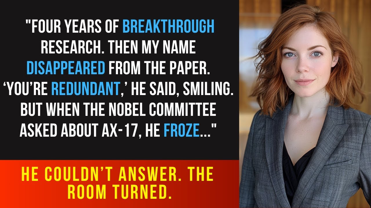 My Boss Erased Me From Our $4M Medical Breakthrough Paper Until The Nobel Stage Exposed Everything