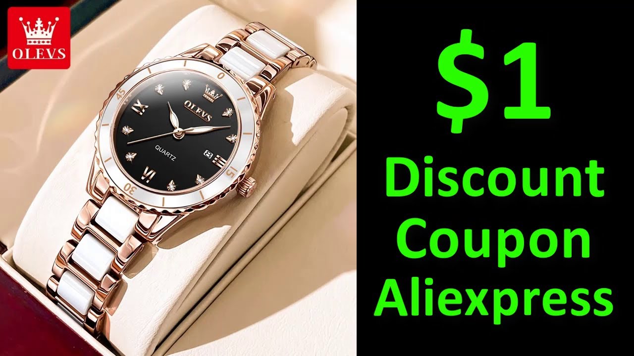 Best Aliexpress Sale Discount Promo Codes Coupons OLEVS 9985 Women's Watches Ceramics Design Fashion