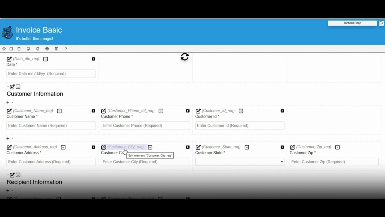 Genie Snap Form Editor