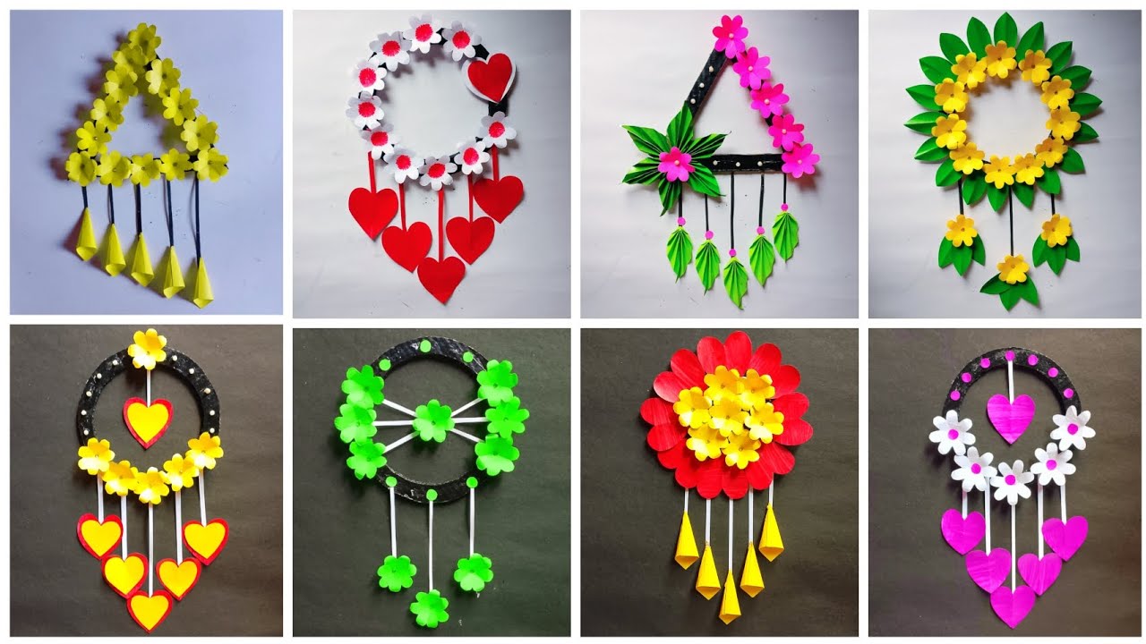8 Easy and quick flower wall hanging / Paper craft for home decoration / Diy wall decor / Wallmate