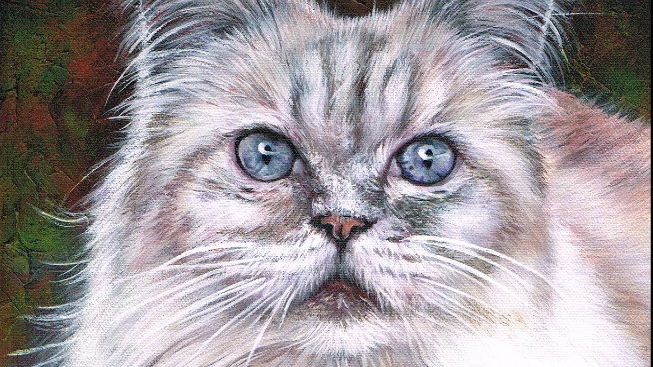 Acrylmalerei mit Strukturpaste - Untermalungen bei Acrylbildern - Katze mit Acrylfarbe malen