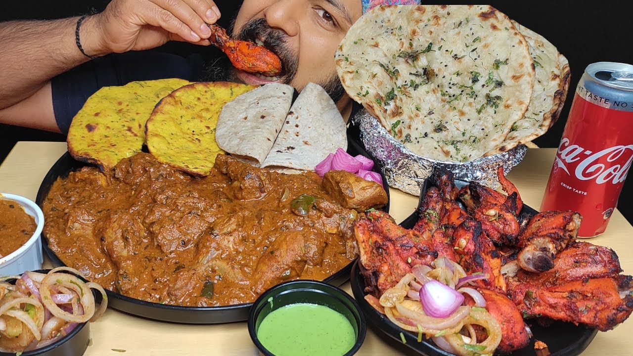 KADAI CHICKEN, TANDOORI CHICEKEN WITH BUTTER NAAN EATING SHOW | Tandoori Chicken Mukbang | Big Bites