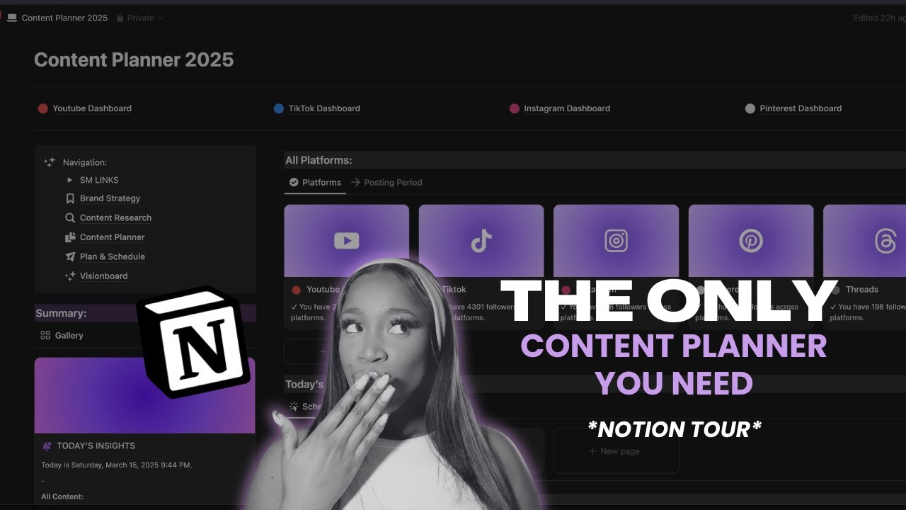 The ONLY Notion Content Planner You Need to Stay Organised | Notion Template 2025