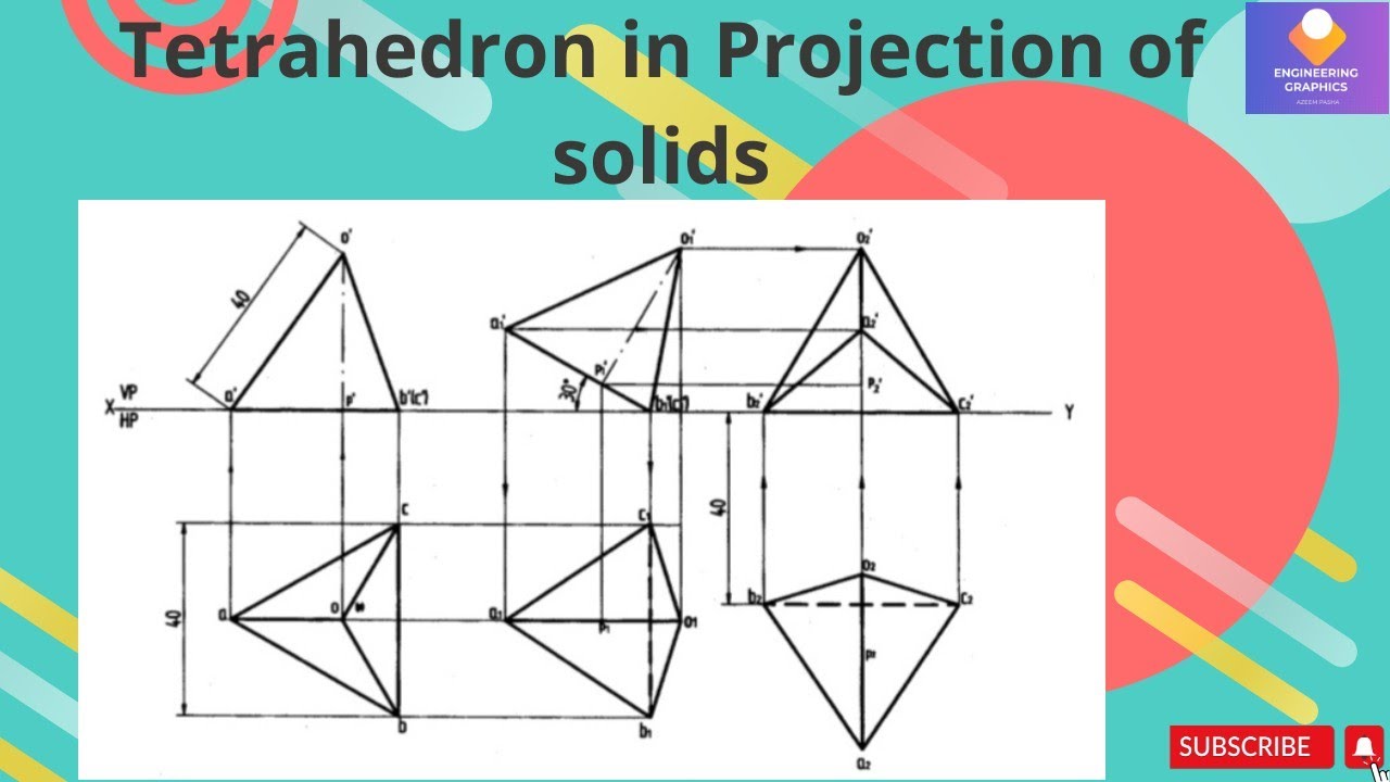 Tetrahedron Problem no.46 in Projection of Solids in sketch