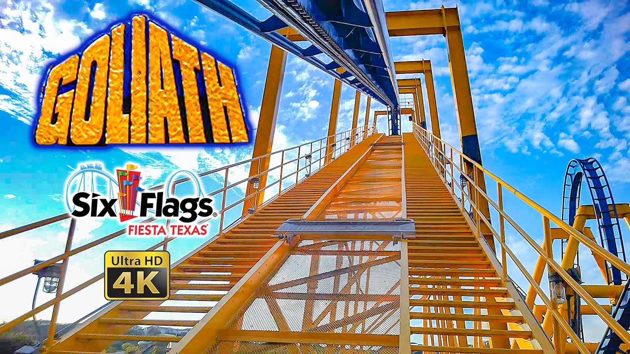 October 2022 Goliath Roller Coaster On Ride Front Row 4K POV Six Flags Fiesta Texas