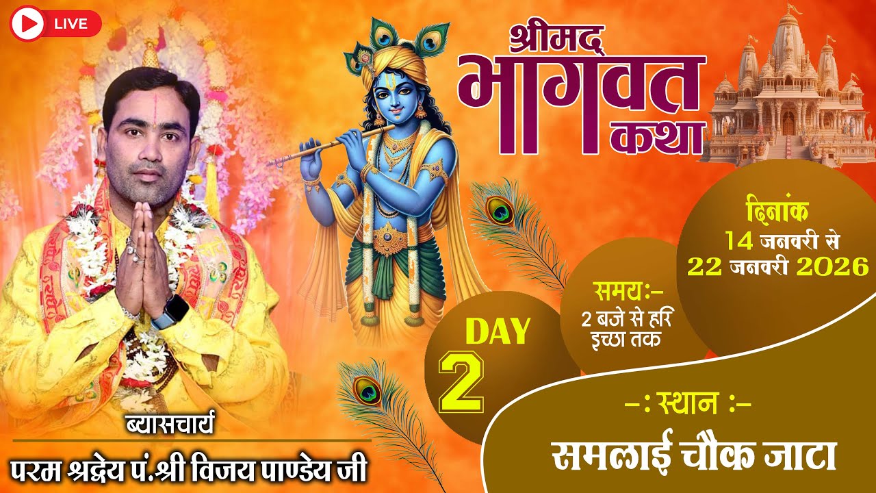 Day  02  श्रीमद् भागवत कथा || परम श्रध्देय पं. श्री विजय पाण्डेय ||