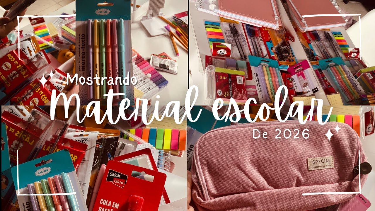 MEU MATERIAL ESCOLAR DE 2026!📚🌟✏️