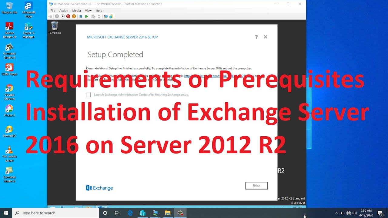 Requirements or Prerequisites Installation of Exchange Server 2016 on Windows Server 2012 R2