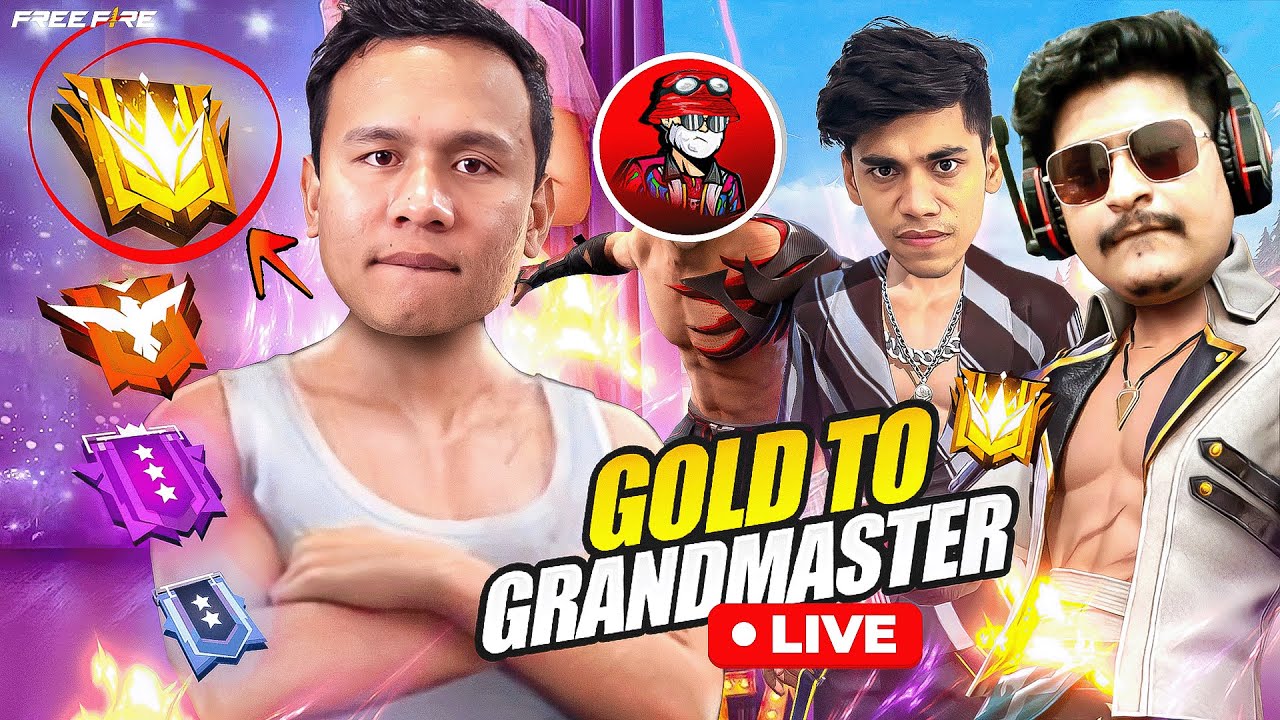 50000+ Rank Score 😱 Top 1 Grandmaster Push V Badge Youtubers 😱 Tonde Gamer  #freefire #live