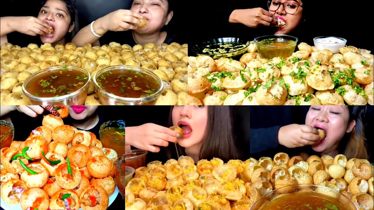ASMR EATING 100 SPICY GOLGAPPA/PANI PURI | MUKBANGERS EATING PANI PURI | INDIAN FOOD |Foodie India|