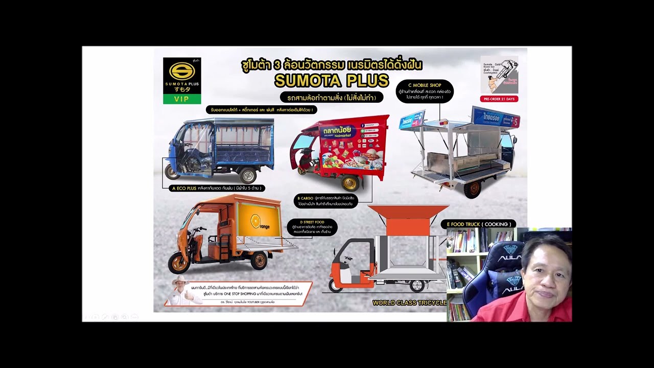 LIVE ! สรุปรถ(ทุกรุ่น) สามล้อบรรทุกซุโมต้า ปี2024  โดย ดร.วิโรจน์ กุศลมโนมัย