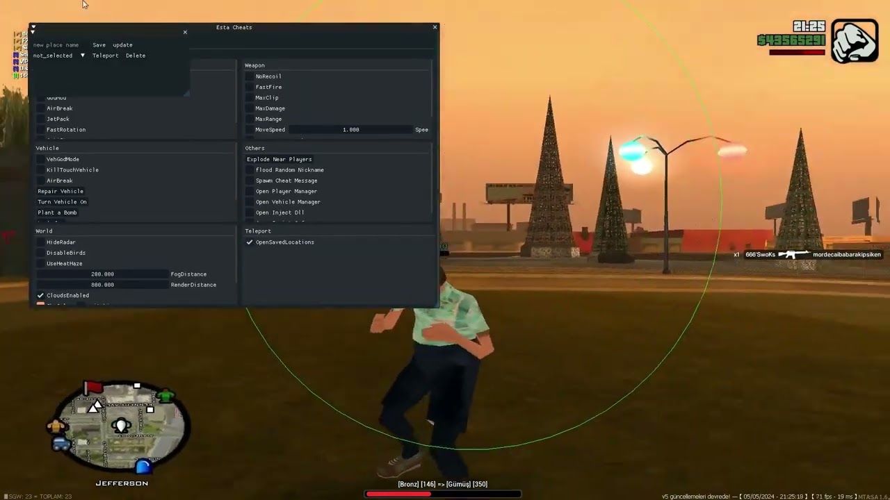 MTA MOD MENU ESTA CHEATS
