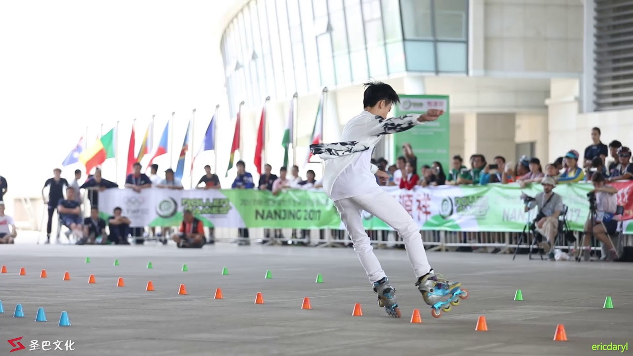 2017 Roller Games，Junior Men Slalom 3rd，Chang Wei Jen 青男花桩 季军 张唯仁 (中华台北)