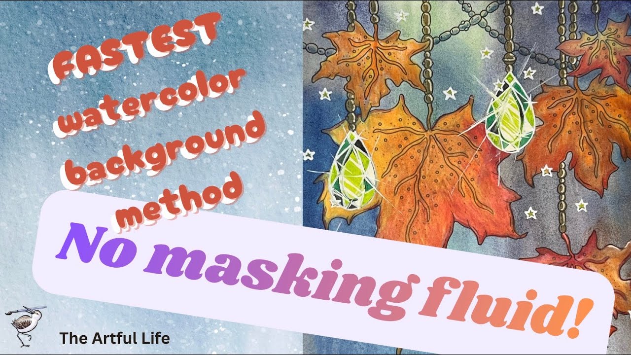 Paint a fast and beautiful watercolor background, without using masking fluid.