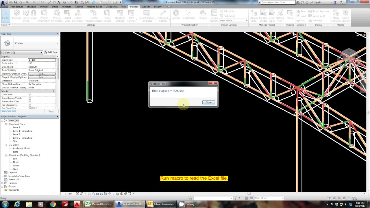 Read beam info from Excel file with Revit 2016 VB.NET macro