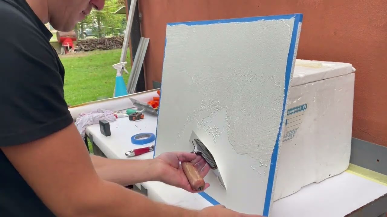 Mastering the Mix How to Apply a Flawless Textured Plaster Finish on Panels! 🛠️✨
