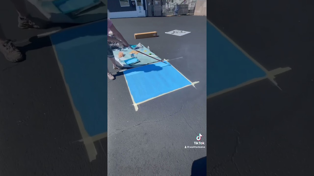 Painting the handicap parking symbol💙 #painting #satisfying