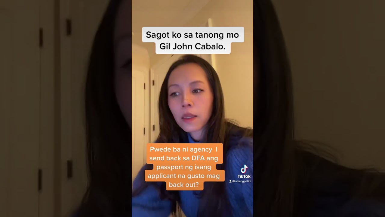 TOTOO  BA NA PWEDE I SEND BACK NI AGENCY SA DFA ANG PASSPORT NG ISANG APPLICANT NA NAGBACK OUT?