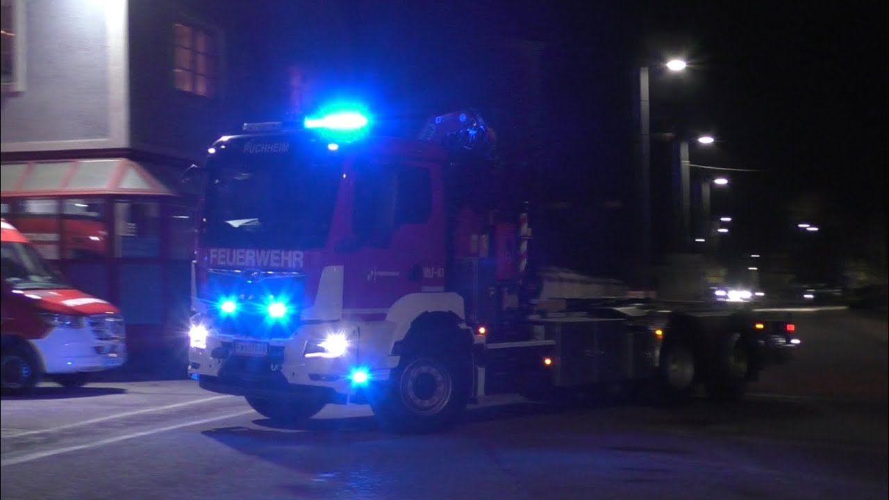[Pressluft- und E-Horn] Empfang des neues WLF-K1 der Freiwilligen Feuerwehr Puchheim
