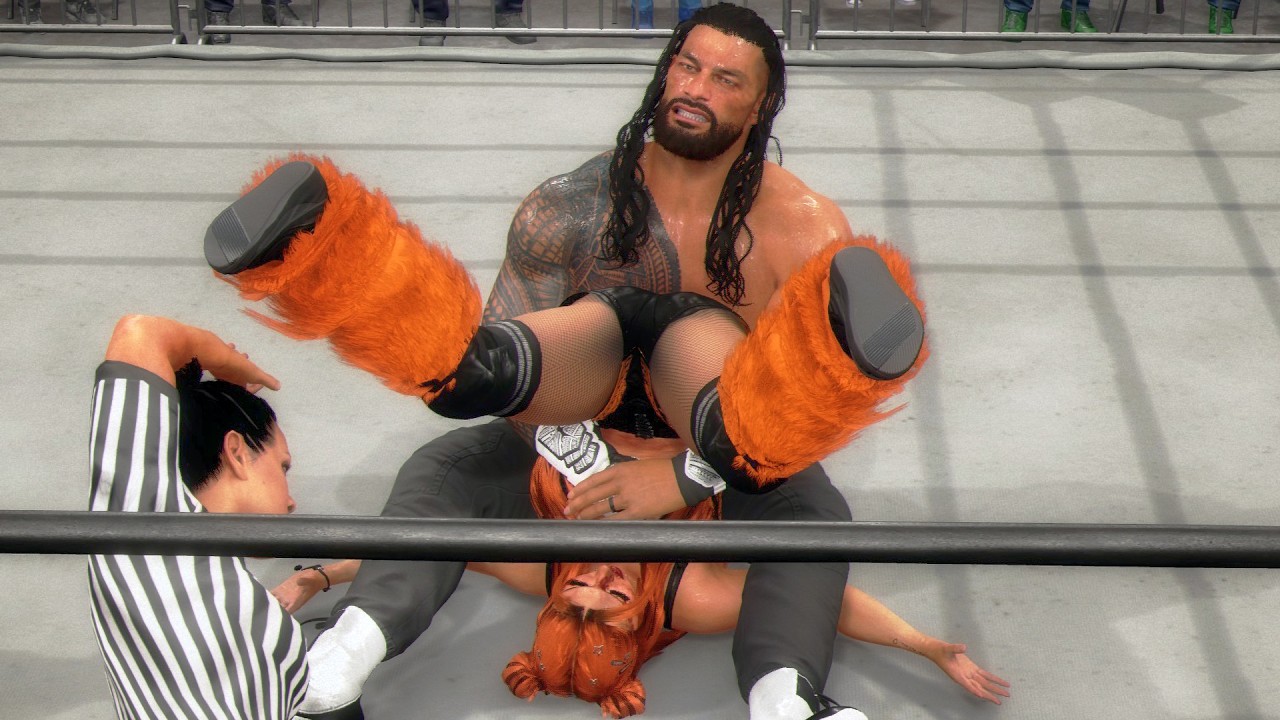 WWE 2k25: Gigi Dolin vs Roman Reigns (Tatum Paxley run-in) #intergender #wrestling
