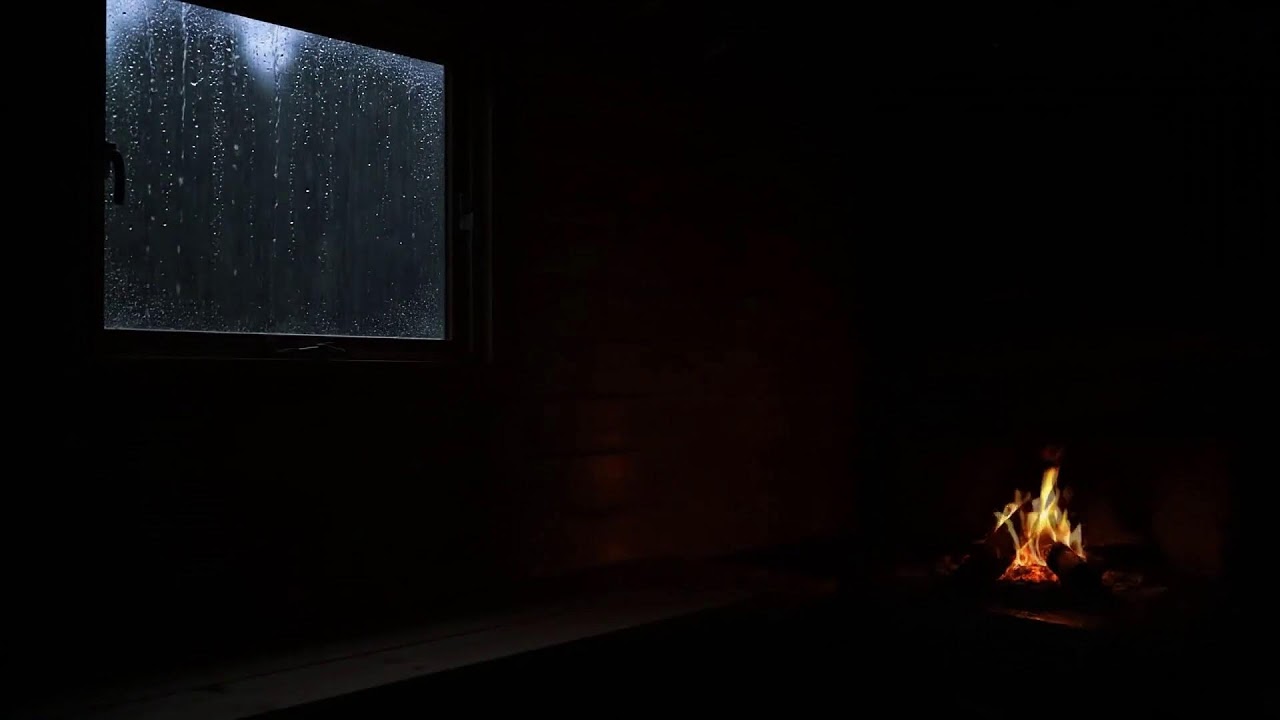 Gentle Rain Sounds with Glowing Fireplace Ambience for Focus & Study