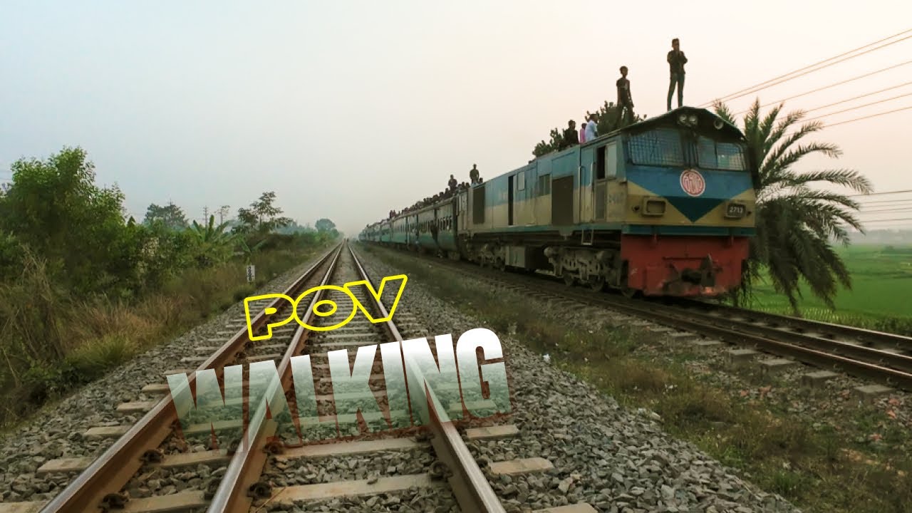 POV Walking in the Railway Road in Bangladesh | Timepass Walking #fypシ