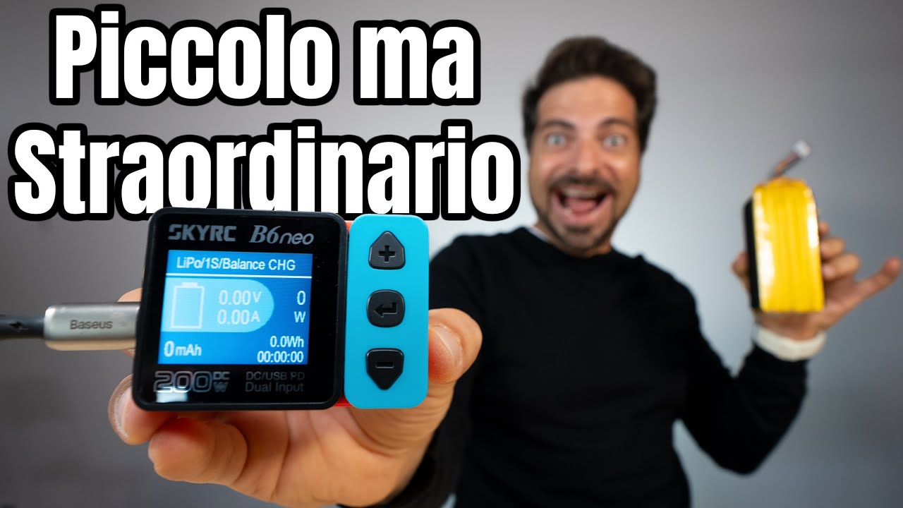 SkyRC B6 Neo Mini Caricabatterie con doppia alimentazione a 30€ (testa anche i cavi USB-C)