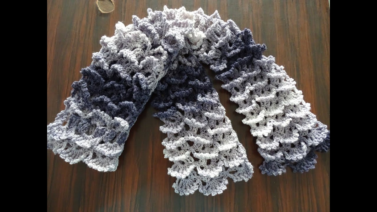 Учебник по вязанию крючком шарфа Picot Shell Stitch
