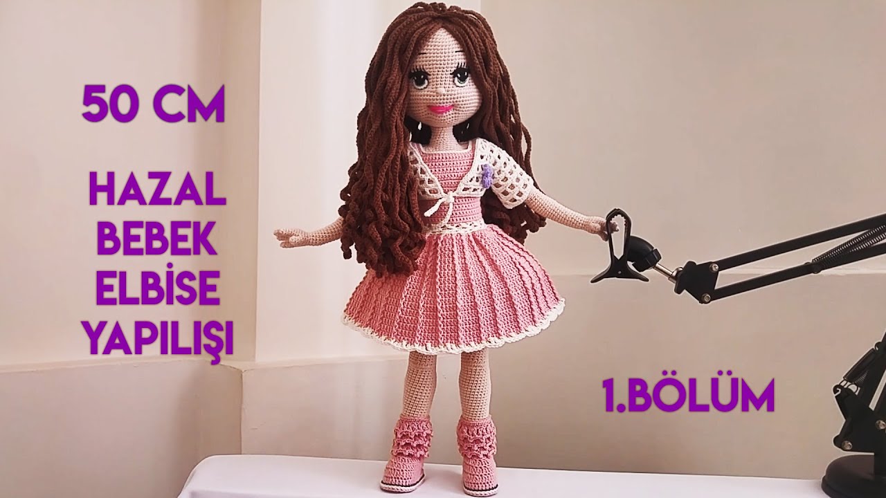 Amigurumi Hazal Bebek elbise yapılışı1.bölüm(how to crochet doll dresses(amigurumi English subtitle)