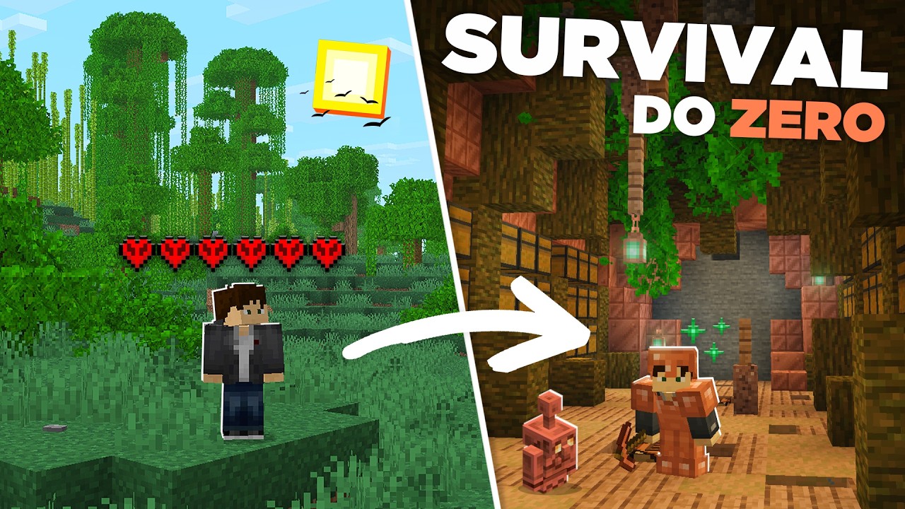 NOVA S&Eacute;RIE, CRIEI UMA BASE SUBTERR&Acirc;NEA DE COBRE! - Minecraft Hardcore