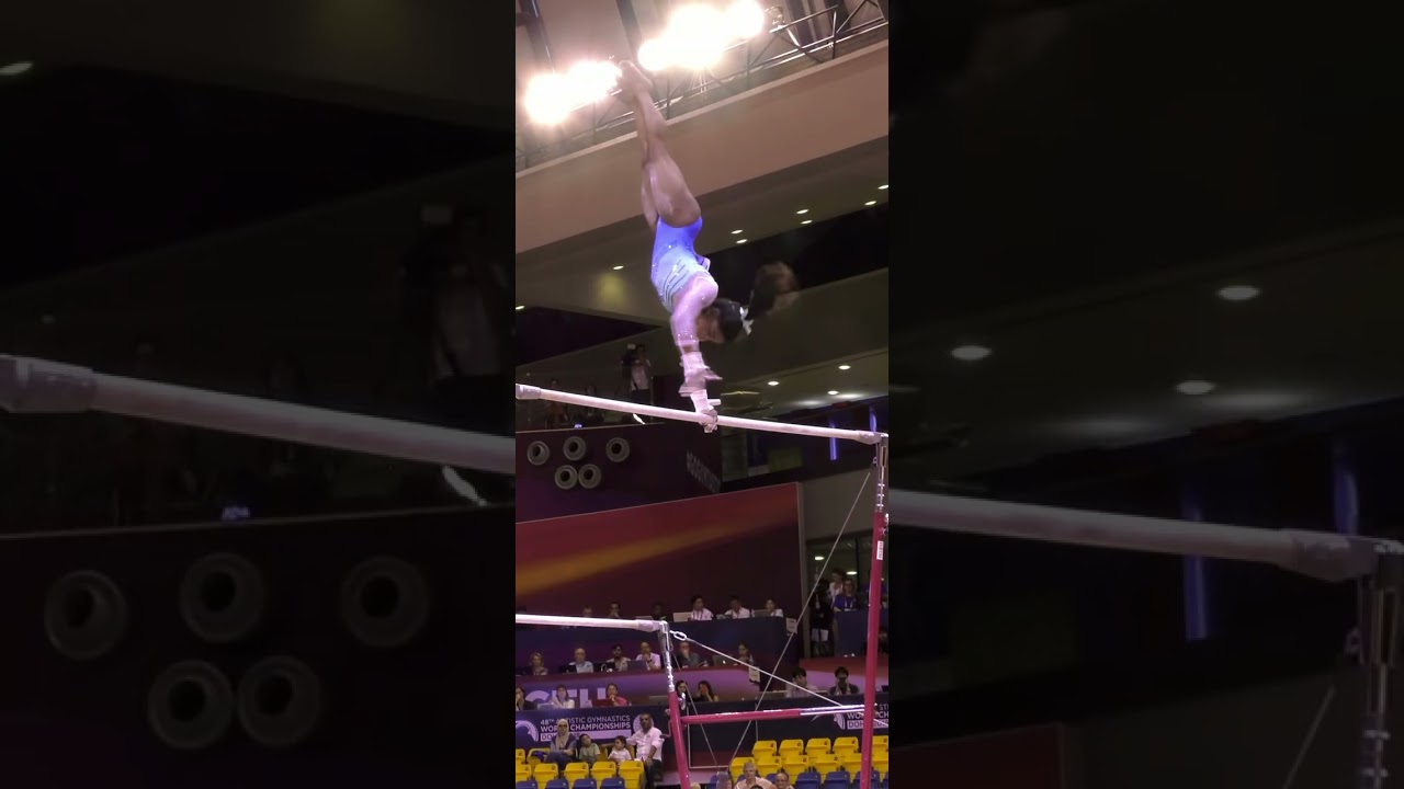 Simone Biles Slow Motion Highlights Uneven Bars Doha 2018 Artistic World Championship All Around
