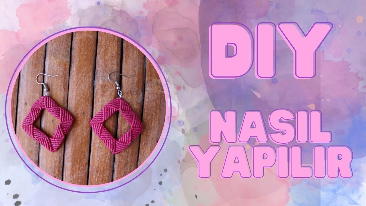 Makrome K&uuml;pe Yapımı / Macrame Earring Tutorial / DIY