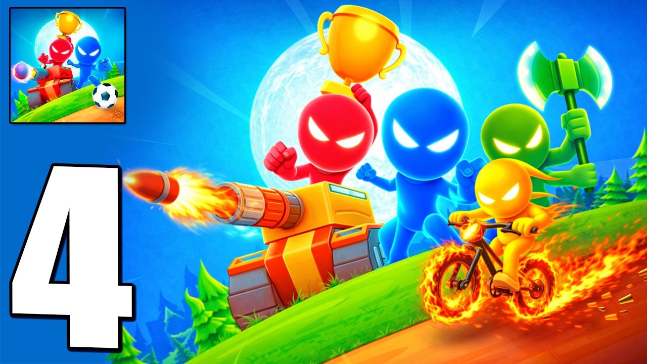 Stickman Party 2 3 4 MiniGames - Gameplay Walkthrough Part 4 - Battle Game and Fun, (iOS, Android)