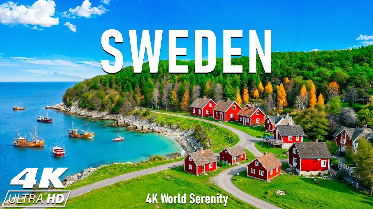 Полёт над Швецией (4K UHD) – Успокаивающая музыка и прекрасное видео природы - Видео 4K ULTRA HD