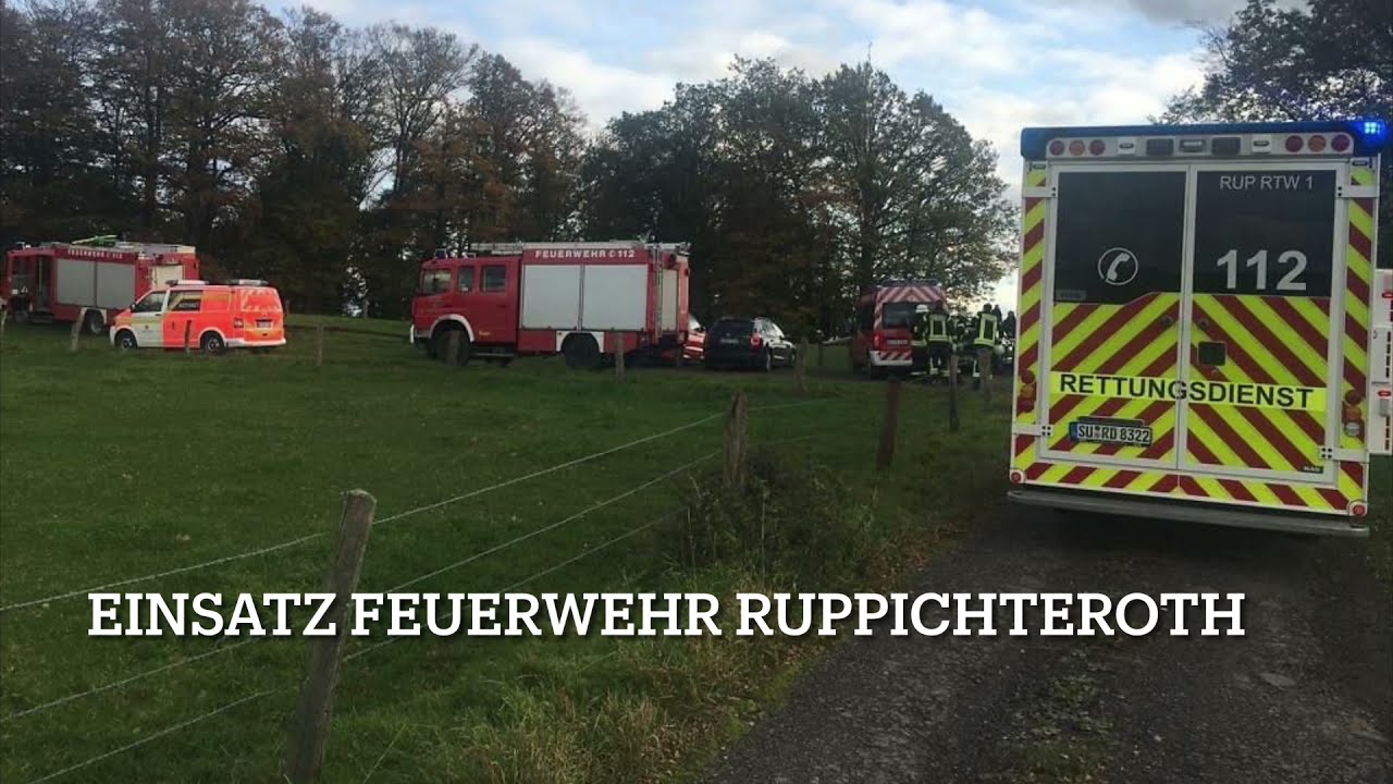 Einsatzfahrt zum Abgest&uuml;rzten Drachenflieger Feuerwehr Ruppichteroth und Hennef !