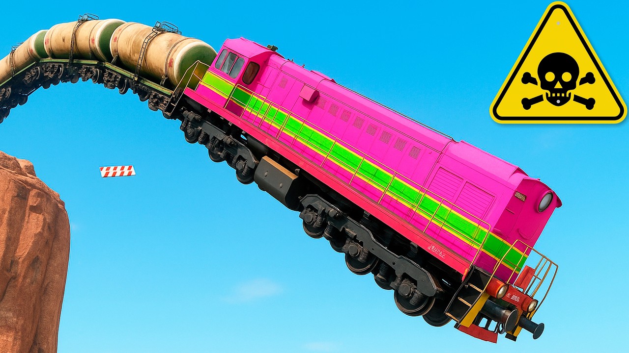 High Speed Train Jumps Crashes