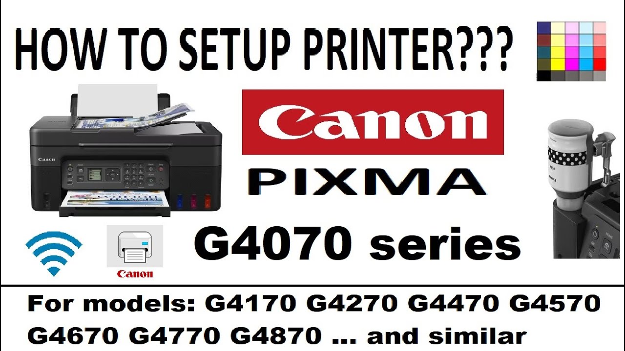 Canon PIXMA G4170 G4270 G4470 G4570 G4670 G4770 G4870 Setup printer and Connect to WiFi