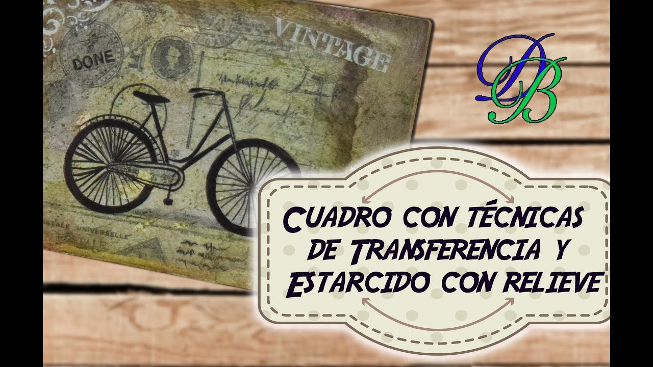 Cuadro con Técnicas de Transferencia y Estarcido con Relieve