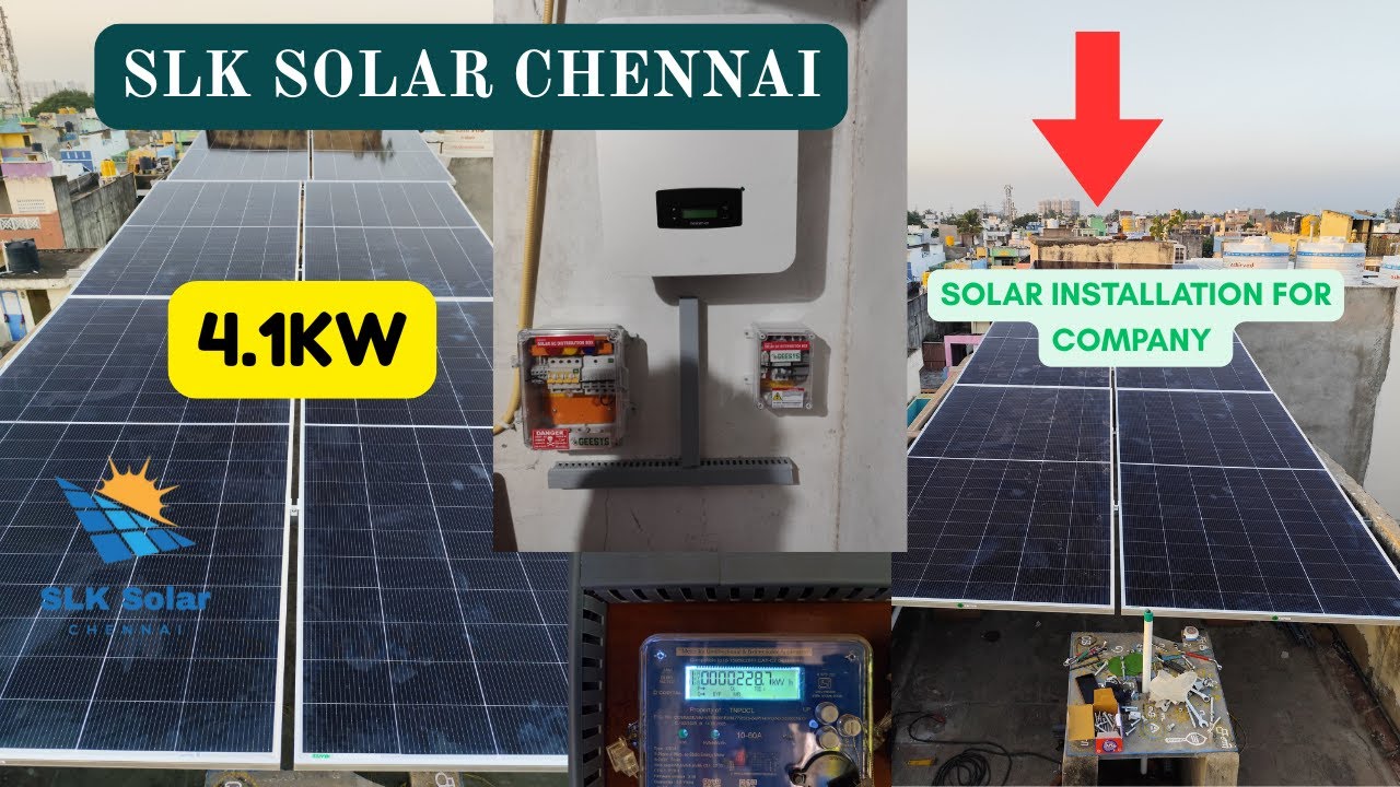 4.1KW Solar installation for a company ! by slk solar chennai