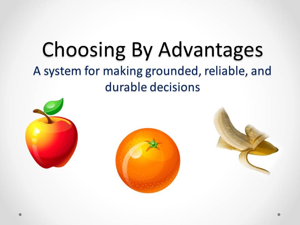 An Introduction to Choosing by Advantages (CBA)