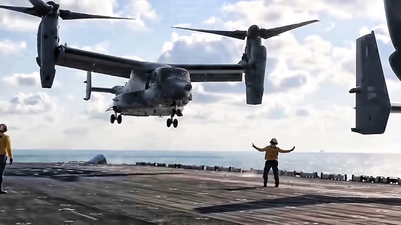 Osprey Landing Aboard USS Wasp In East China Sea